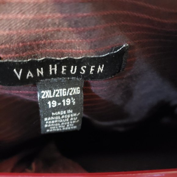 Van Heusen l/s men's 2X (19-19 1/2) burgundy - Picture 2 of 4